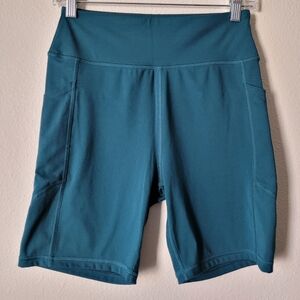Aerie Teal The Everything Pocket Bike Short Blue Green Shorts